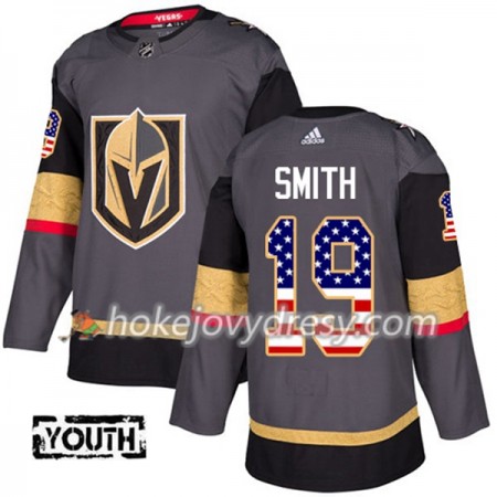 Dětské Hokejový Dres Vegas Golden Knights Reilly Smith 19 Adidas 2017-2018 Šedá USA Flag Fashion Authentic